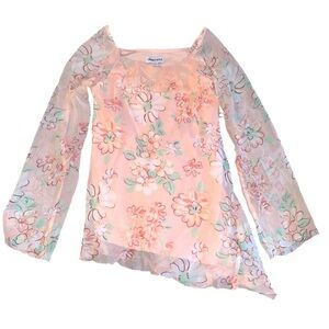 Limited Too Y2K floral fairycore bell sleeve blouse